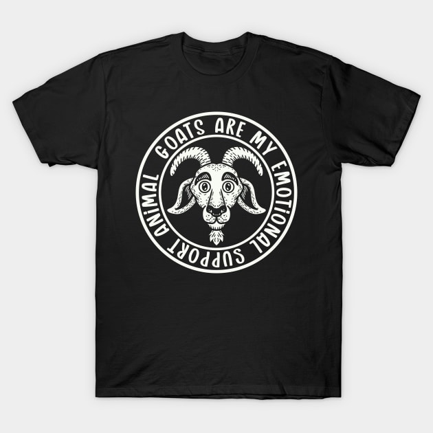 Emotional Support Goat (mono) T-Shirt by nickbeta